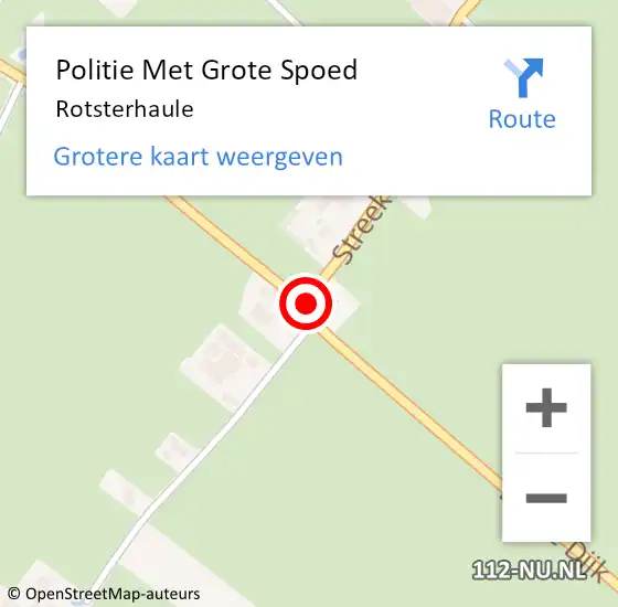Locatie op kaart van de 112 melding: Politie Met Grote Spoed Naar Rotsterhaule op 30 juni 2022 07:57