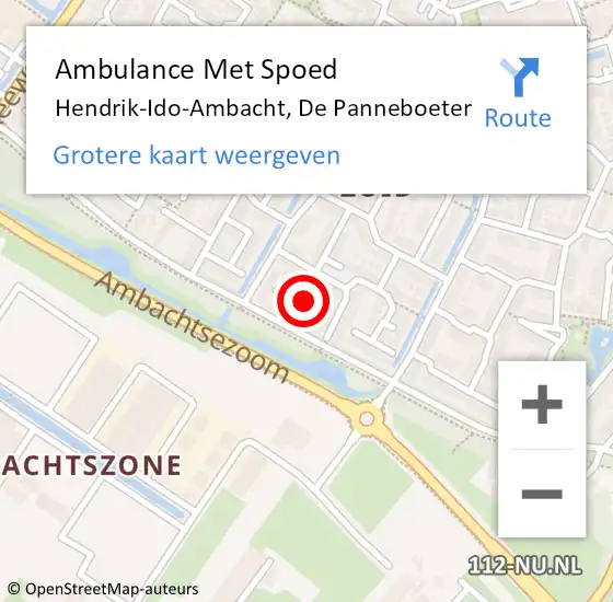 Locatie op kaart van de 112 melding: Ambulance Met Spoed Naar Hendrik-Ido-Ambacht, De Panneboeter op 30 juni 2022 11:25