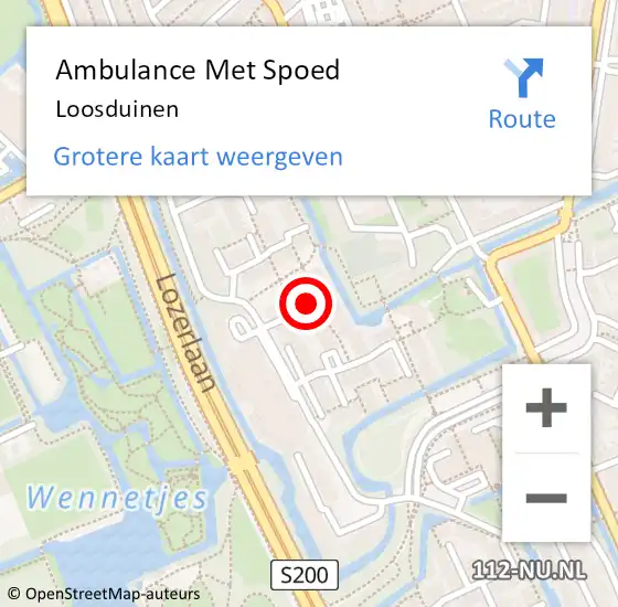 Locatie op kaart van de 112 melding: Ambulance Met Spoed Naar Loosduinen op 30 juni 2022 17:22