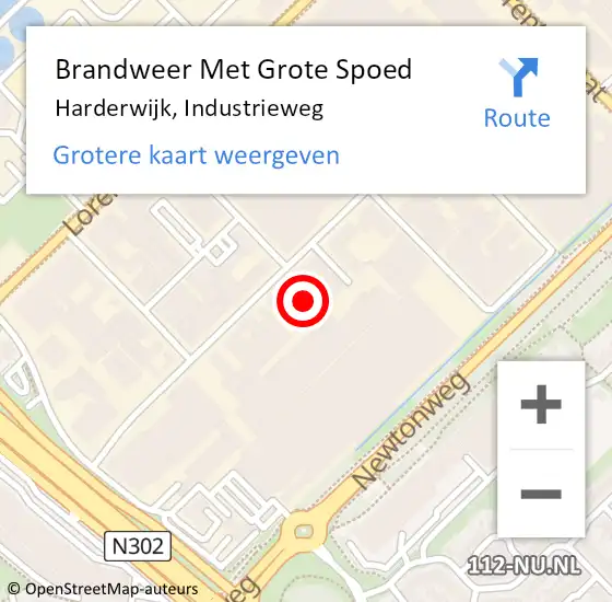 Locatie op kaart van de 112 melding: Brandweer Met Grote Spoed Naar Harderwijk, Industrieweg op 30 juni 2022 21:10