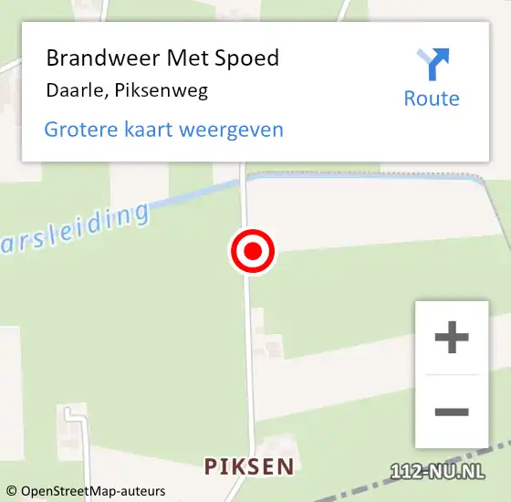 Locatie op kaart van de 112 melding: Brandweer Met Spoed Naar Daarle, Piksenweg op 30 juni 2022 21:38