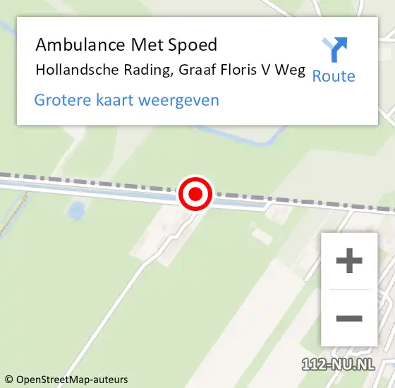 Locatie op kaart van de 112 melding: Ambulance Met Spoed Naar Hollandsche Rading, Graaf Floris V Weg op 21 juli 2014 21:41