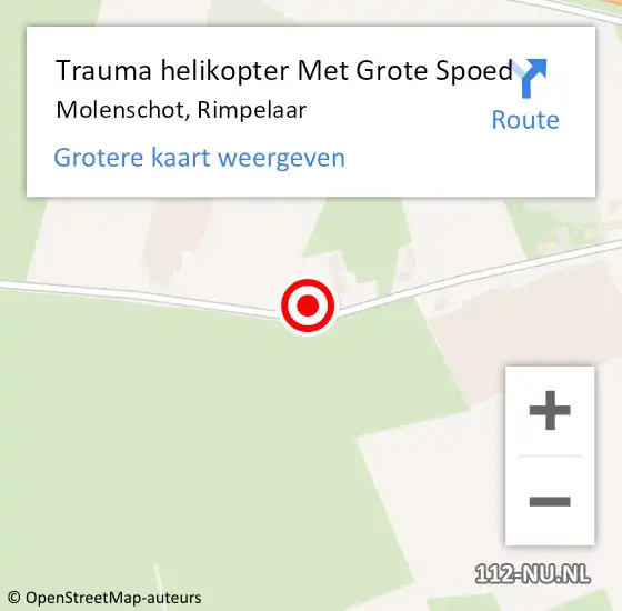 Locatie op kaart van de 112 melding: Trauma helikopter Met Grote Spoed Naar Molenschot, Rimpelaar op 1 juli 2022 12:02
