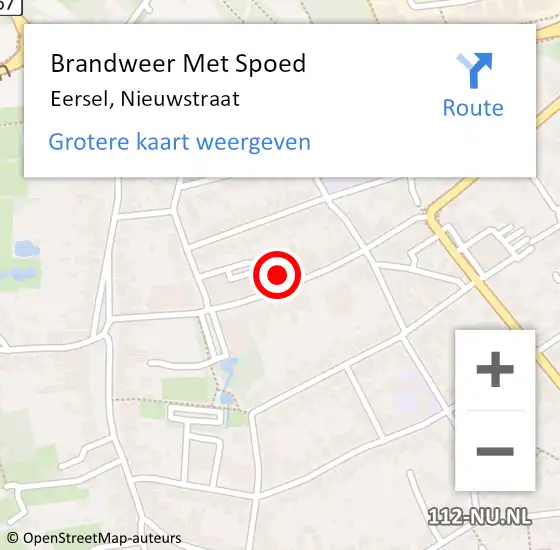 Locatie op kaart van de 112 melding: Brandweer Met Spoed Naar Eersel, Nieuwstraat op 1 juli 2022 20:24