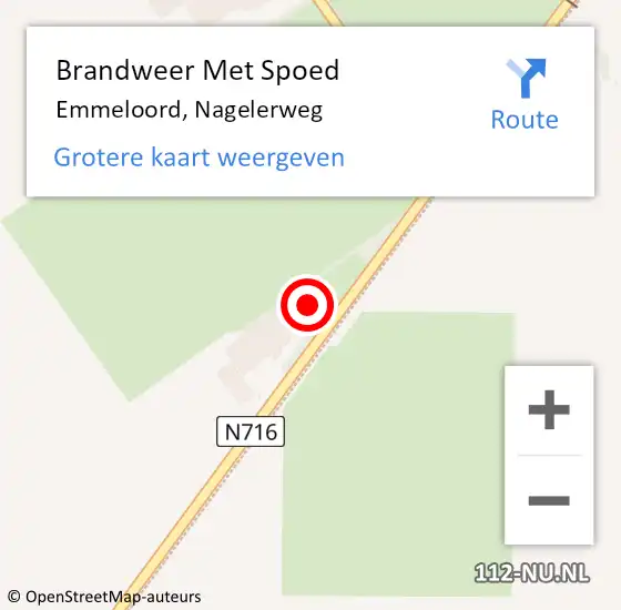 Locatie op kaart van de 112 melding: Brandweer Met Spoed Naar Emmeloord, Nagelerweg op 1 juli 2022 22:52