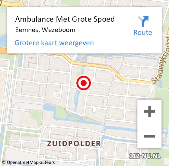 Locatie op kaart van de 112 melding: Ambulance Met Grote Spoed Naar Eemnes, Wezeboom op 21 juli 2014 23:53