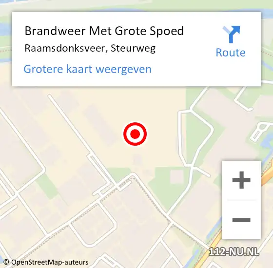 Locatie op kaart van de 112 melding: Brandweer Met Grote Spoed Naar Raamsdonksveer, Steurweg op 2 juli 2022 01:25