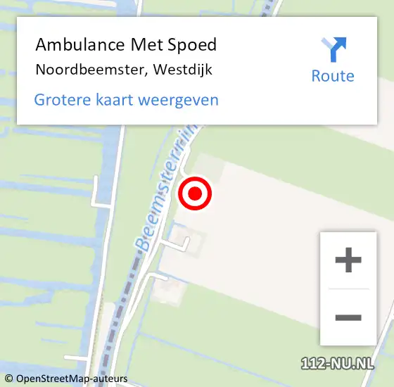 Locatie op kaart van de 112 melding: Ambulance Met Spoed Naar Noordbeemster, Westdijk op 2 juli 2022 06:00