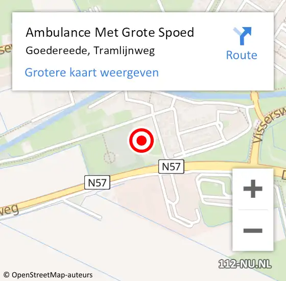 Locatie op kaart van de 112 melding: Ambulance Met Grote Spoed Naar Goedereede, Tramlijnweg op 2 juli 2022 14:09