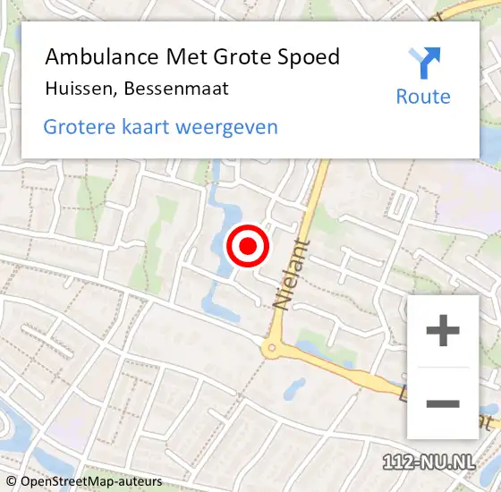 Locatie op kaart van de 112 melding: Ambulance Met Grote Spoed Naar Huissen, Bessenmaat op 2 juli 2022 15:02