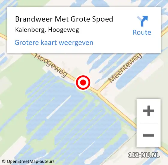 Locatie op kaart van de 112 melding: Brandweer Met Grote Spoed Naar Kalenberg, Hoogeweg op 2 juli 2022 15:41