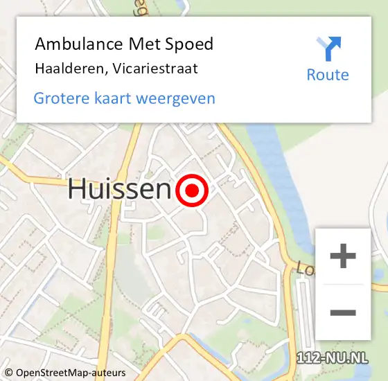 Locatie op kaart van de 112 melding: Ambulance Met Spoed Naar Haalderen, Vicariestraat op 2 juli 2022 22:23