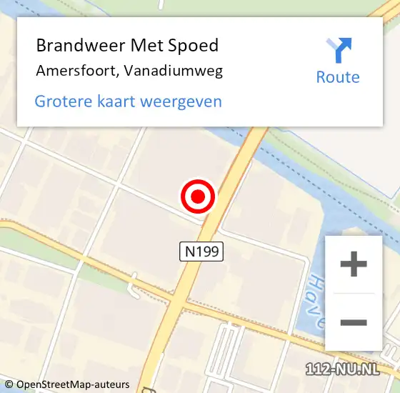 Locatie op kaart van de 112 melding: Brandweer Met Spoed Naar Amersfoort, Vanadiumweg op 2 juli 2022 23:32