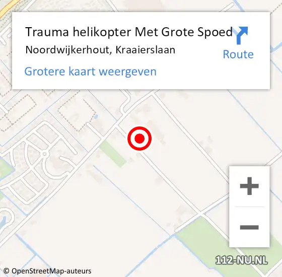 Locatie op kaart van de 112 melding: Trauma helikopter Met Grote Spoed Naar Noordwijkerhout, Kraaierslaan op 3 juli 2022 04:04