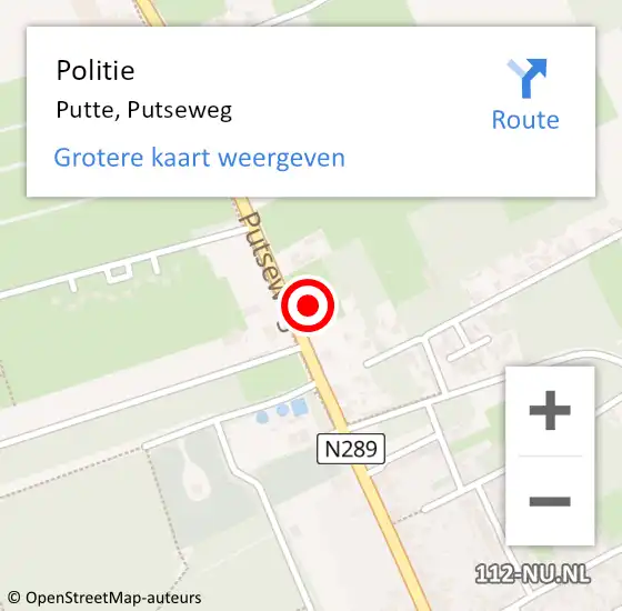 Locatie op kaart van de 112 melding: Politie Putte, Putseweg op 3 juli 2022 10:22