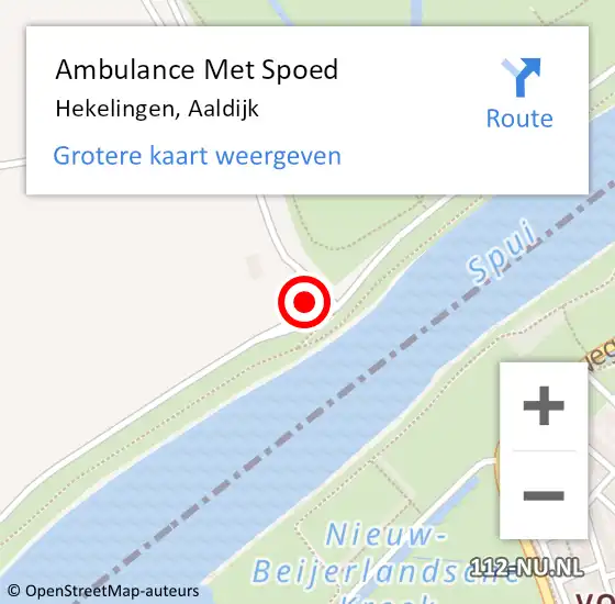Locatie op kaart van de 112 melding: Ambulance Met Spoed Naar Spijkenisse, Aaldijk op 3 juli 2022 12:11