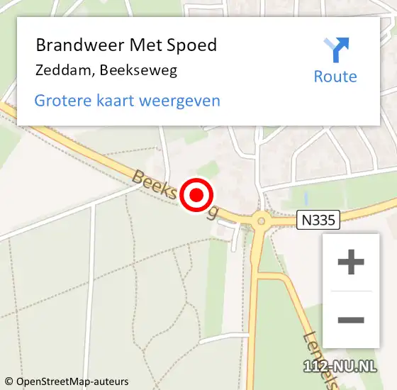 Locatie op kaart van de 112 melding: Brandweer Met Spoed Naar Zeddam, Beekseweg op 3 juli 2022 16:00