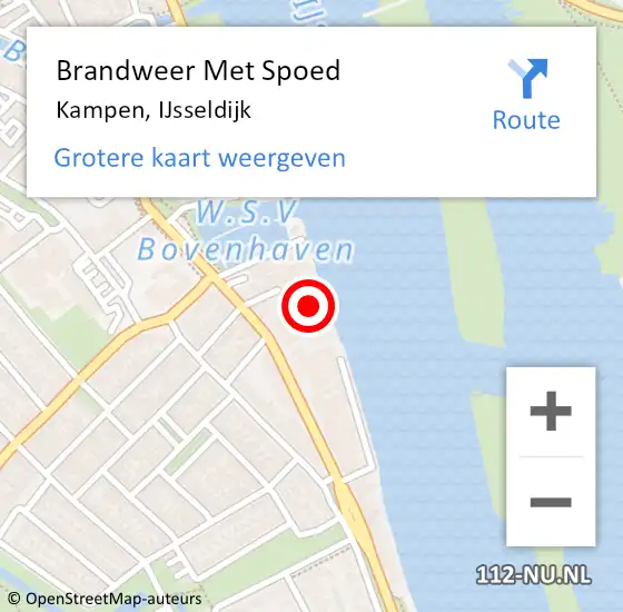 Locatie op kaart van de 112 melding: Brandweer Met Spoed Naar Kampen, IJsseldijk op 3 juli 2022 17:45