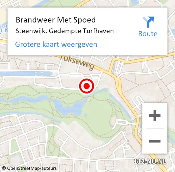 Locatie op kaart van de 112 melding: Brandweer Met Spoed Naar Steenwijk, Gedempte Turfhaven op 3 juli 2022 19:20