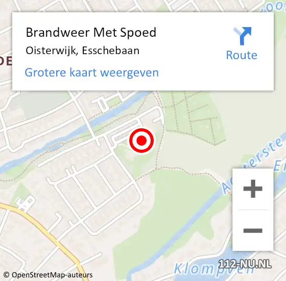 Locatie op kaart van de 112 melding: Brandweer Met Spoed Naar Oisterwijk, Esschebaan op 4 juli 2022 11:33