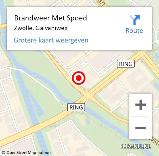 Locatie op kaart van de 112 melding: Brandweer Met Spoed Naar Zwolle, Galvaniweg op 5 juli 2022 00:59