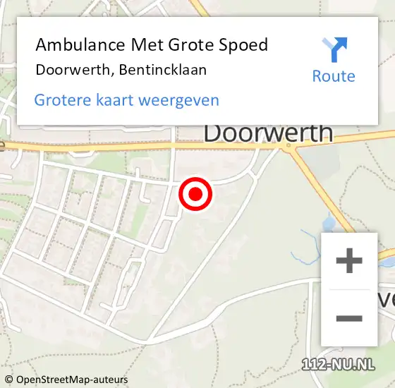 Locatie op kaart van de 112 melding: Ambulance Met Grote Spoed Naar Doorwerth, Bentincklaan op 5 juli 2022 06:14