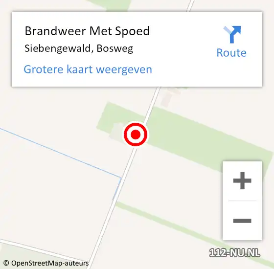 Locatie op kaart van de 112 melding: Brandweer Met Spoed Naar Siebengewald, Bosweg op 5 juli 2022 12:35