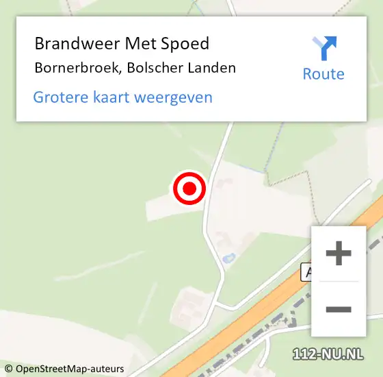 Locatie op kaart van de 112 melding: Brandweer Met Spoed Naar Bornerbroek, Bolscher Landen op 5 juli 2022 20:05
