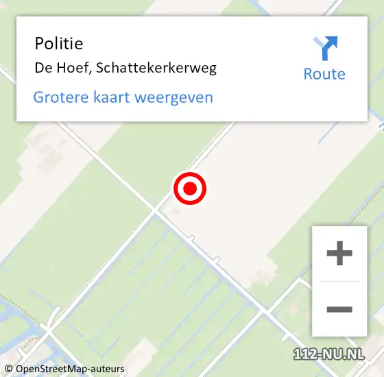 Locatie op kaart van de 112 melding: Politie De Hoef, Schattekerkerweg op 5 juli 2022 20:57