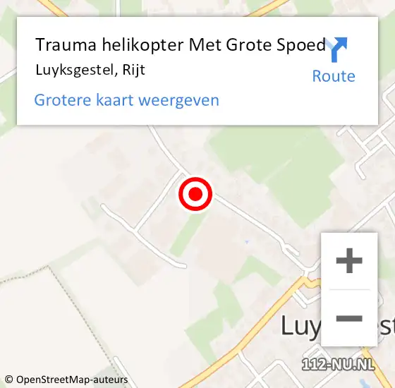 Locatie op kaart van de 112 melding: Trauma helikopter Met Grote Spoed Naar Luyksgestel, Rijt op 5 juli 2022 23:55