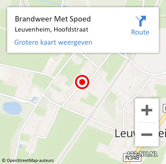 Locatie op kaart van de 112 melding: Brandweer Met Spoed Naar Leuvenheim, Hoofdstraat op 6 juli 2022 07:22