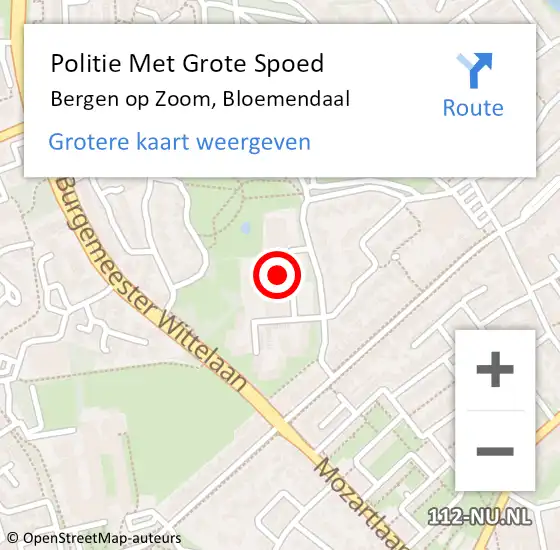 Locatie op kaart van de 112 melding: Politie Met Grote Spoed Naar Bergen op Zoom, Bloemendaal op 6 juli 2022 14:18