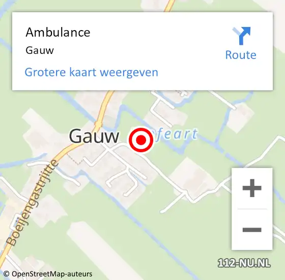 Locatie op kaart van de 112 melding: Ambulance Gauw op 6 juli 2022 14:38