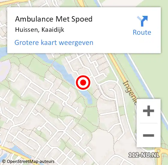 Locatie op kaart van de 112 melding: Ambulance Met Spoed Naar Huissen, Kaaidijk op 6 juli 2022 16:34