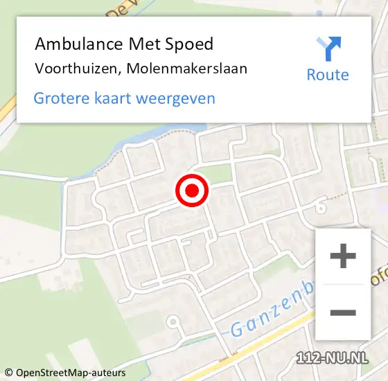 Locatie op kaart van de 112 melding: Ambulance Met Spoed Naar Voorthuizen, Molenmakerslaan op 6 juli 2022 19:25