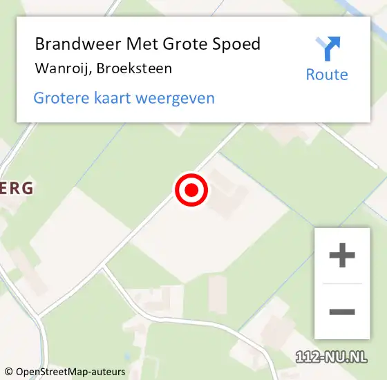 Locatie op kaart van de 112 melding: Brandweer Met Grote Spoed Naar Wanroij, Broeksteen op 7 juli 2022 04:27