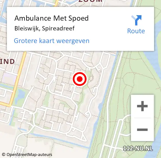 Locatie op kaart van de 112 melding: Ambulance Met Spoed Naar Bleiswijk, Spireadreef op 7 juli 2022 06:02