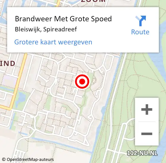 Locatie op kaart van de 112 melding: Brandweer Met Grote Spoed Naar Bleiswijk, Spireadreef op 7 juli 2022 06:35