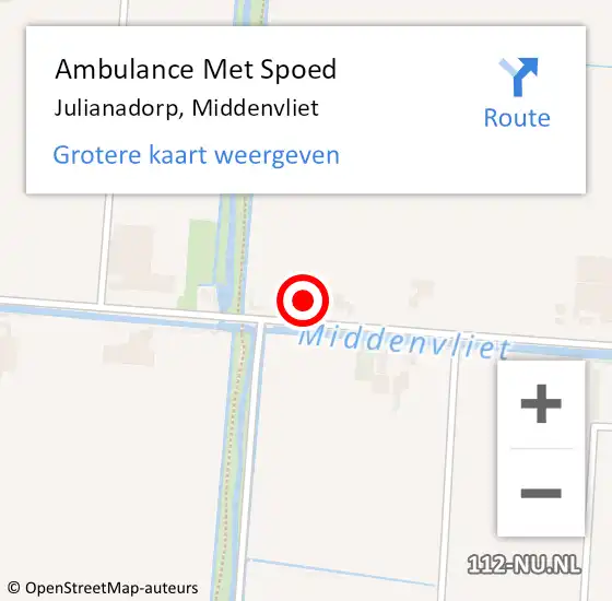 Locatie op kaart van de 112 melding: Ambulance Met Spoed Naar Julianadorp, Middenvliet op 7 juli 2022 08:56