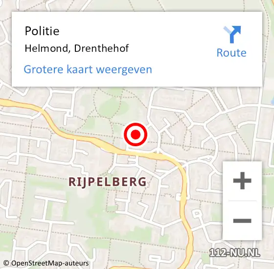 Locatie op kaart van de 112 melding: Politie Helmond, Drenthehof op 7 juli 2022 10:03