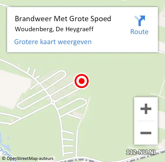 Locatie op kaart van de 112 melding: Brandweer Met Grote Spoed Naar Woudenberg, De Heygraeff op 7 juli 2022 11:51