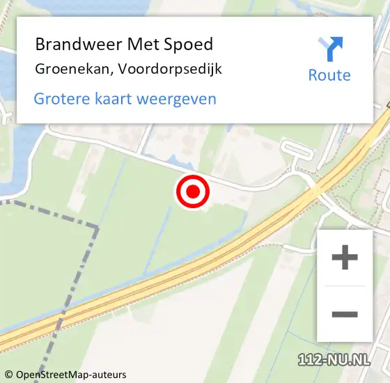 Locatie op kaart van de 112 melding: Brandweer Met Spoed Naar Groenekan, Voordorpsedijk op 7 juli 2022 13:08