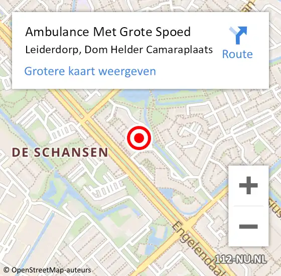 Locatie op kaart van de 112 melding: Ambulance Met Grote Spoed Naar Leiderdorp, Dom Helder Camaraplaats op 7 juli 2022 20:49