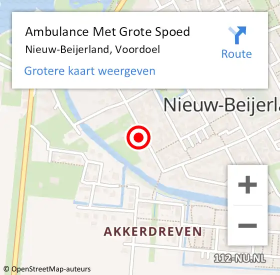 Locatie op kaart van de 112 melding: Ambulance Met Grote Spoed Naar Nieuw-Beijerland, Voordoel op 7 juli 2022 22:35
