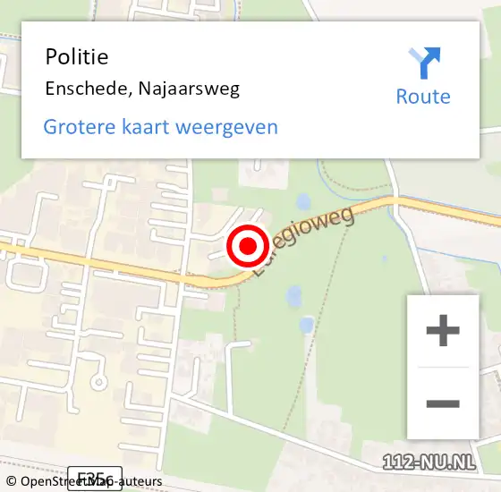 Locatie op kaart van de 112 melding: Politie Enschede, Najaarsweg op 8 juli 2022 15:17