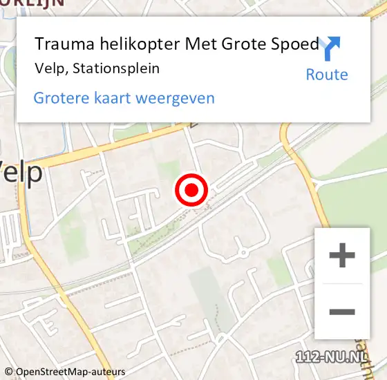 Locatie op kaart van de 112 melding: Trauma helikopter Met Grote Spoed Naar Velp, Stationsplein op 8 juli 2022 17:06