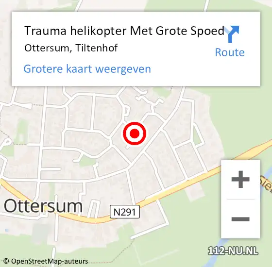 Locatie op kaart van de 112 melding: Trauma helikopter Met Grote Spoed Naar Ottersum, Tiltenhof op 9 juli 2022 08:17