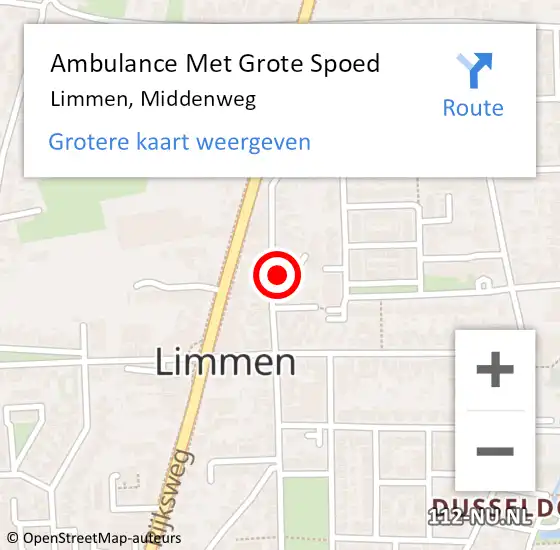 Locatie op kaart van de 112 melding: Ambulance Met Grote Spoed Naar Limmen, Middenweg op 9 juli 2022 09:01