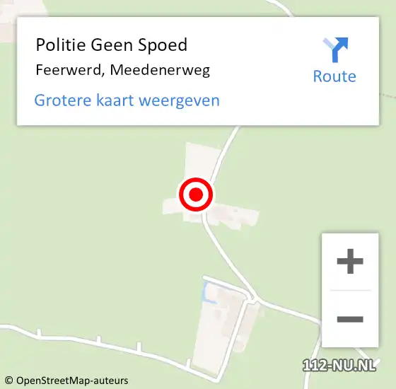 Locatie op kaart van de 112 melding: Politie Geen Spoed Naar Feerwerd, Meedenerweg op 9 juli 2022 11:53