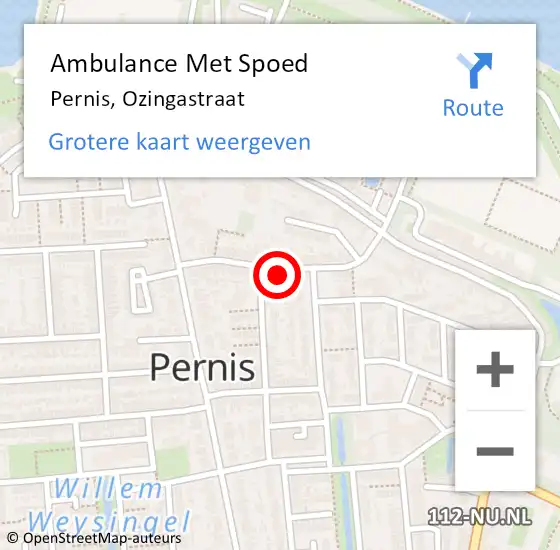 Locatie op kaart van de 112 melding: Ambulance Met Spoed Naar Pernis, Ozingastraat op 9 juli 2022 12:08